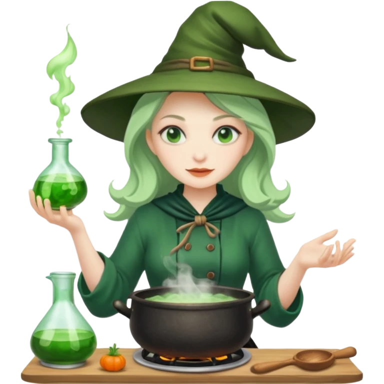 green witch cooking potion emoji