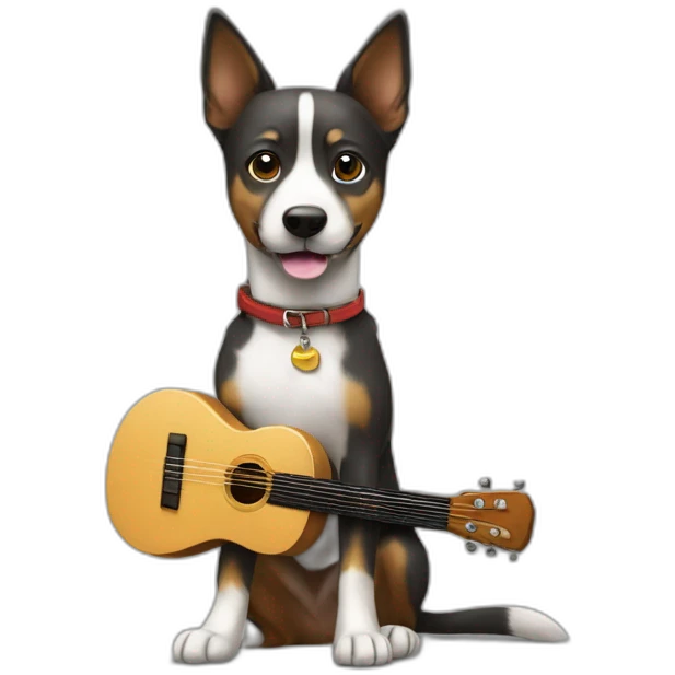 chien debouyt qui fait du youkoulele emoji