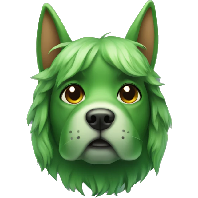 a nice green dog with horns  emoji