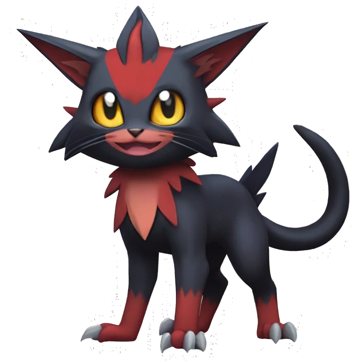 Edgy Cute Cool Kawaii Litten-Noivern-Zoroark-Torracat-Noibat-Pokémon Full Body emoji