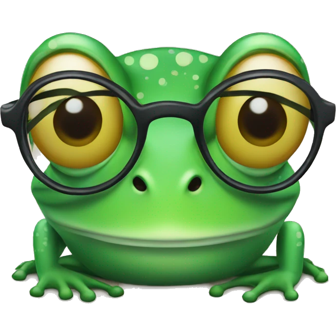 Frog with glasses emoji