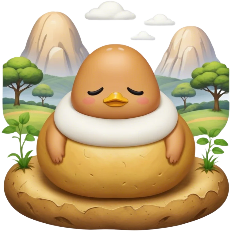 gudetama meditating potato landscape emoji