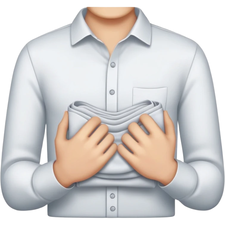 hands folding a shirt, simple and clear, friendly emoji