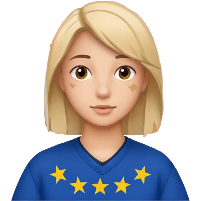 Europe styled student. Europe map with flags inside of the map is on the background  emoji