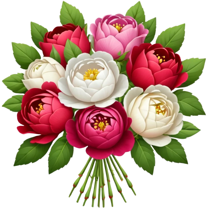 Bouquet de pivoines multicouleurs  emoji