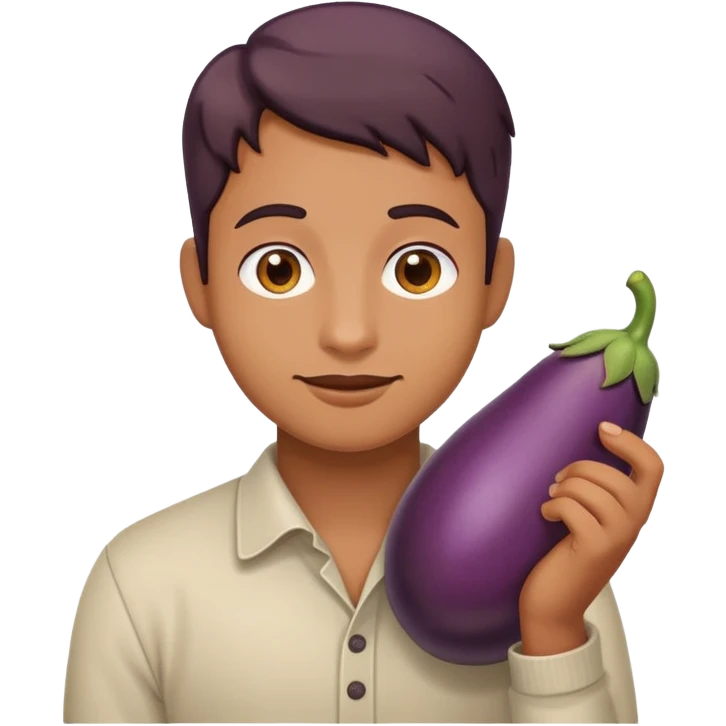 эмодзи с баклажаном в руке emoji