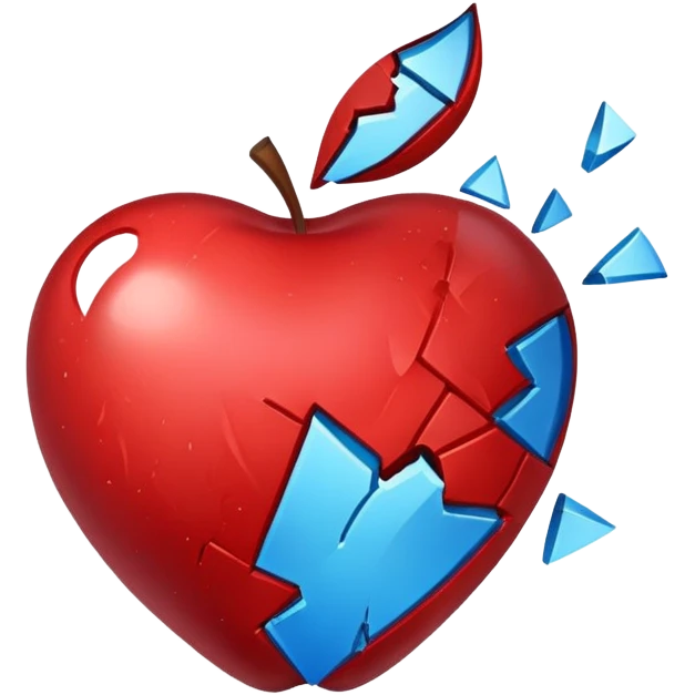 Blue heart heart break similar to apple red heartbreak emoji