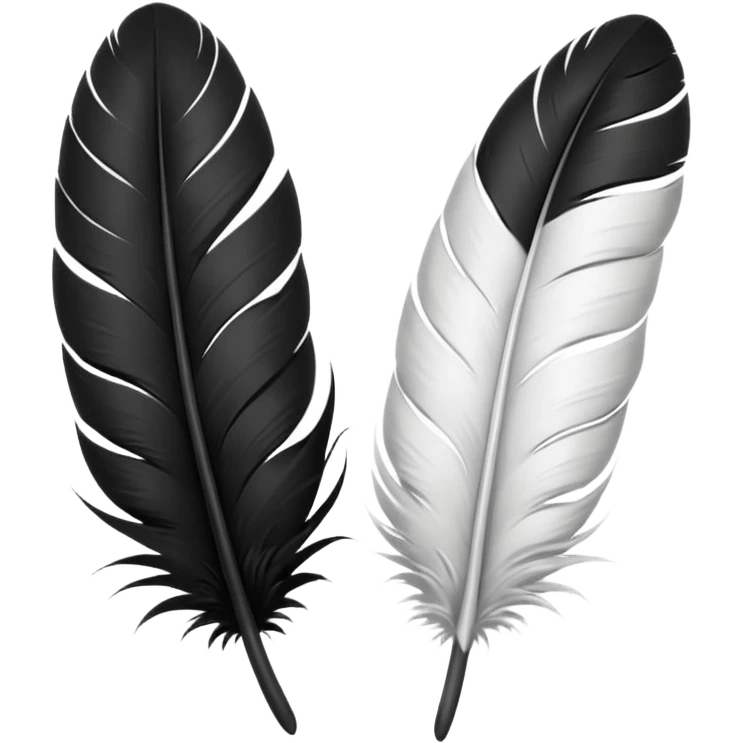 2 Black and White feathers emoji