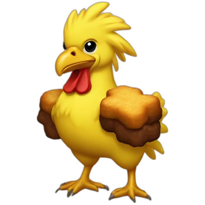 chocobo with chicken nuggets emoji