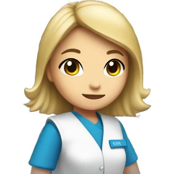 Girl pharmacy dispenser in blue uniform  emoji