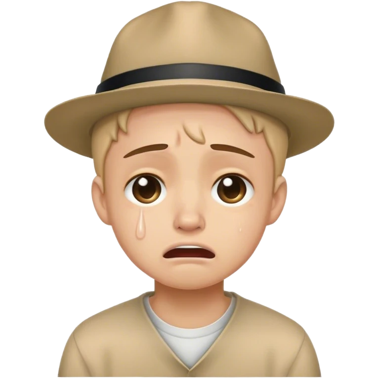 crying student with hat emoji