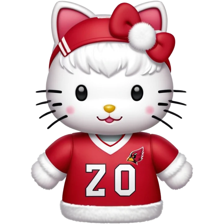 Hello kitty wearing cardinals jersey emoji
