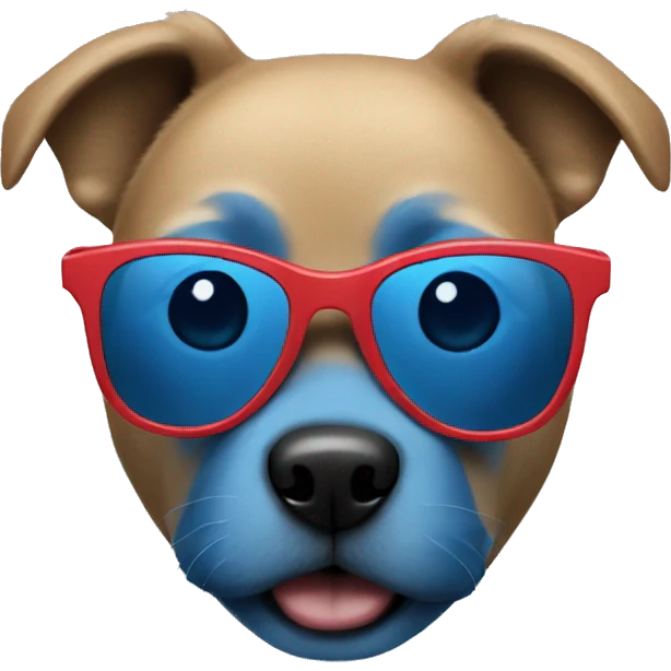 blue dog with sunglasses emoji