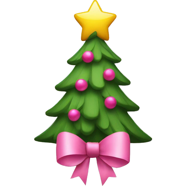 Christmas tree with pink bows on it emoji