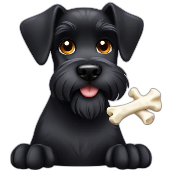 Black schnauzer with bone emoji