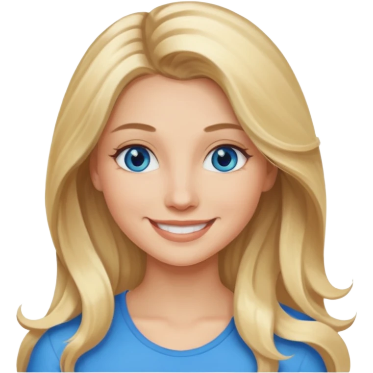 Blonde  balayage long hair Like Rapunzel Trend women blue eyes  emoji