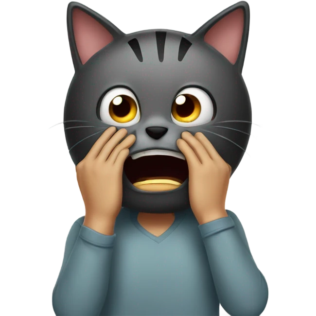 a scaredy-cat holding his head emoji