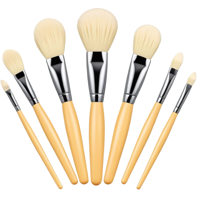 Cream make up brushes emoji