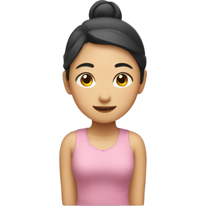 asian girl, stretching emoji