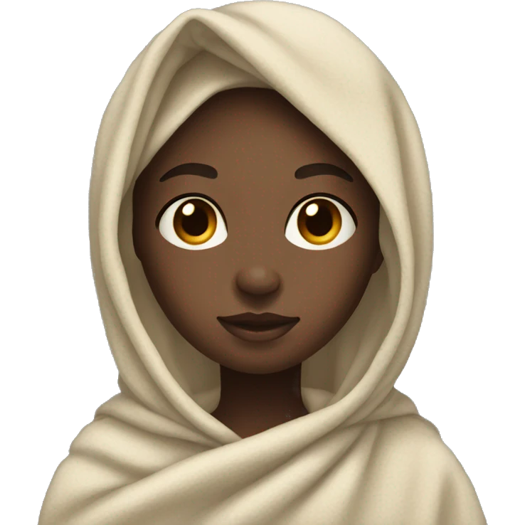 light skin black girl in blanket emoji