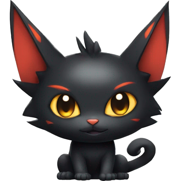 Cool Cute Edgy Black Dark Chibi Cat-Noibat-Noivern-Litten-Pokémon-Fakémon-hybrid emoji