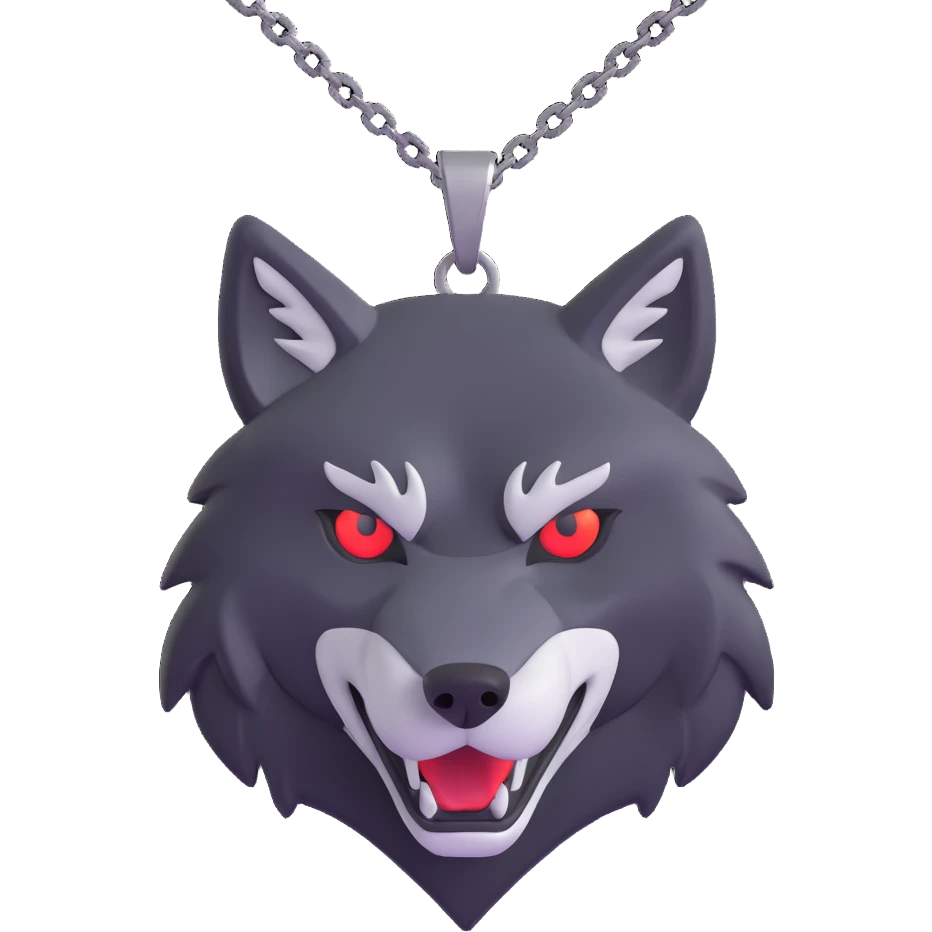 Witcher wolf school medallion with chain emoji
