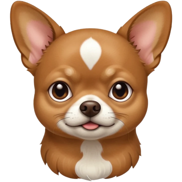 A fat dark tan with a white blaze on his face chihuahua  emoji