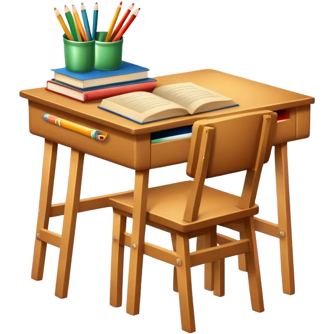 Wooden school desk emoji