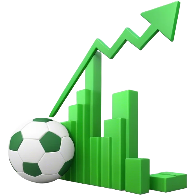 Cinematic realistic 3d growing football graph emoji