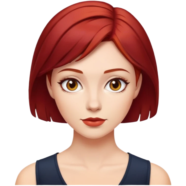 Mulher de cabelo curto vermelho escuri emoji