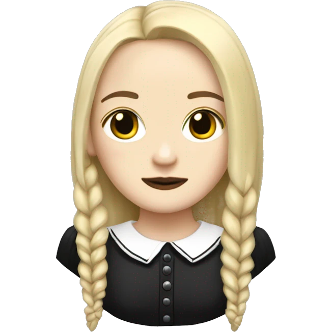skeleton Wednesday Adams style blond hair  emoji
