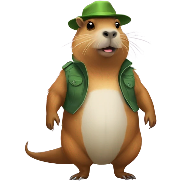 Capybara  dressed as a Dino  emoji