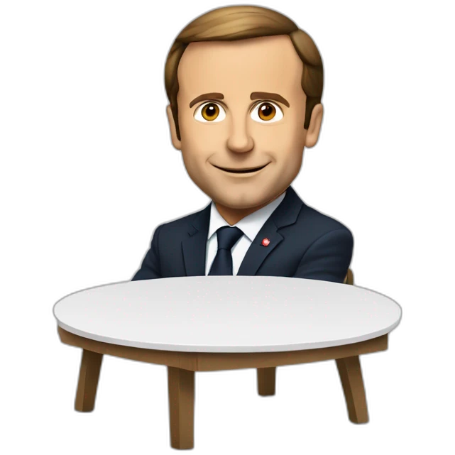 Macron sur une table emoji