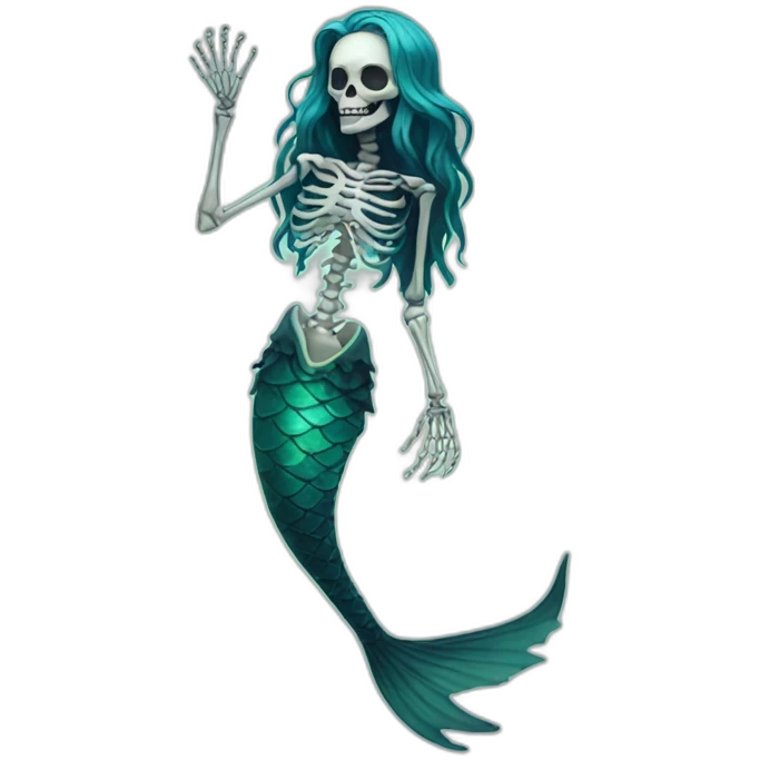 skeleton mermaid emoji