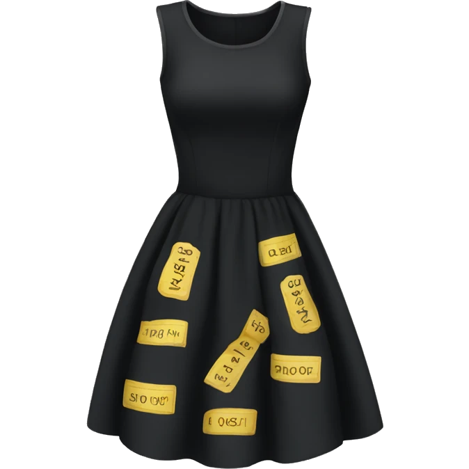 black dress with a size label on it emoji