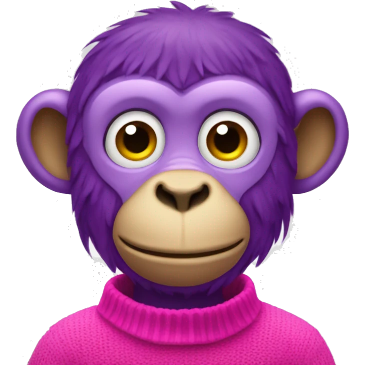 White purple monkey wearing a hot pink sweater emoji