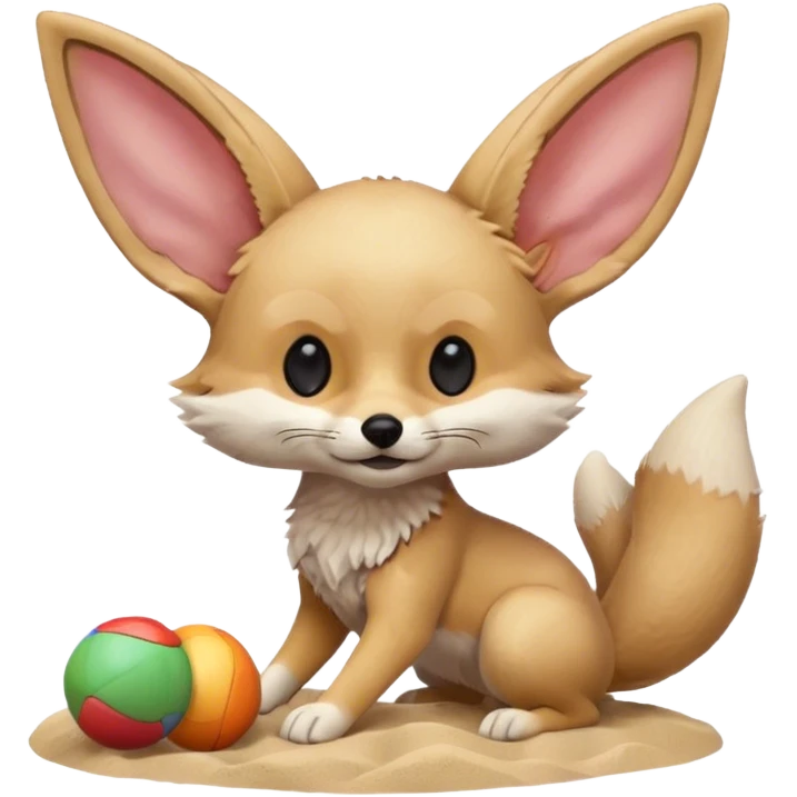 fennec playing with toys  emoji