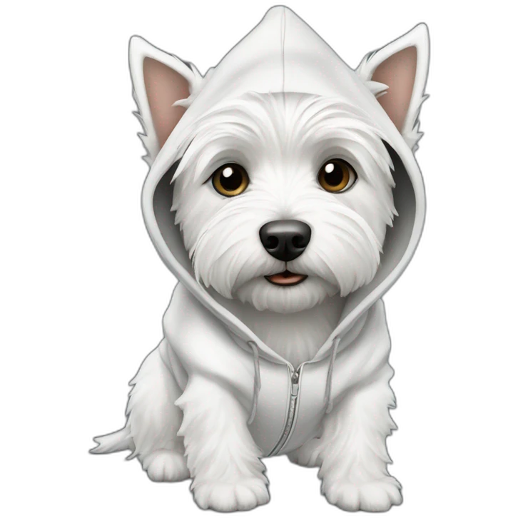 Westie (dog) with hoodie  emoji