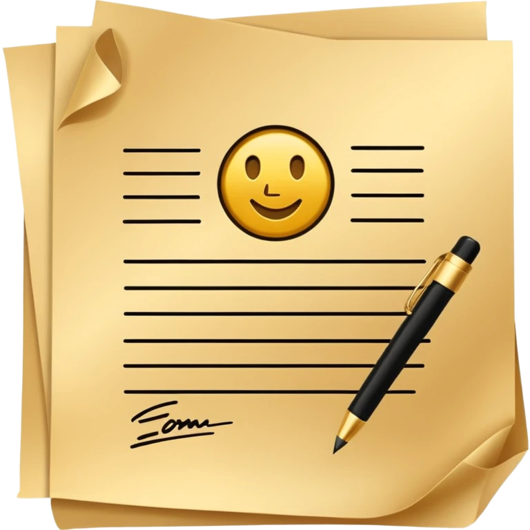 Premium contract golden paper signed sealed emoji