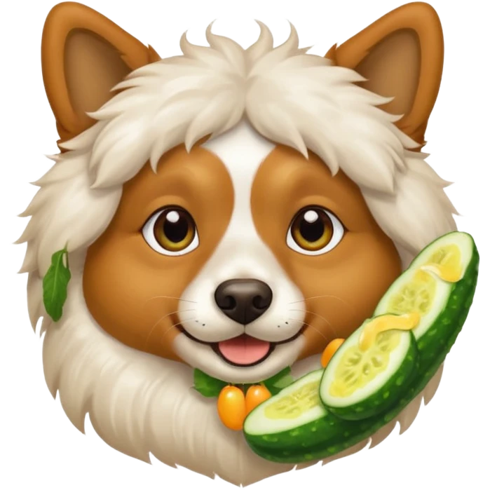 dog relaxing spa with cumcumbers in their eyes emoji