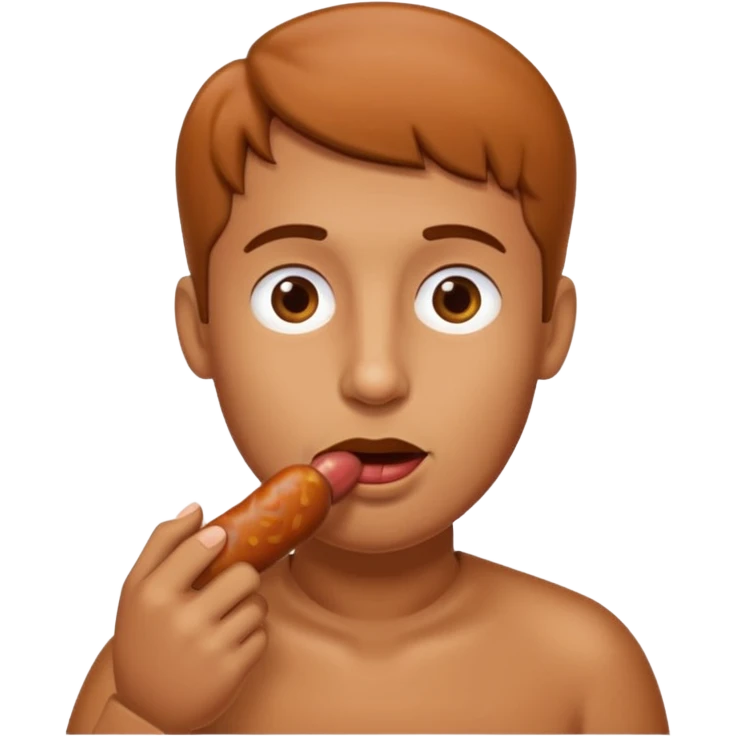 Human sucking a sausage emoji