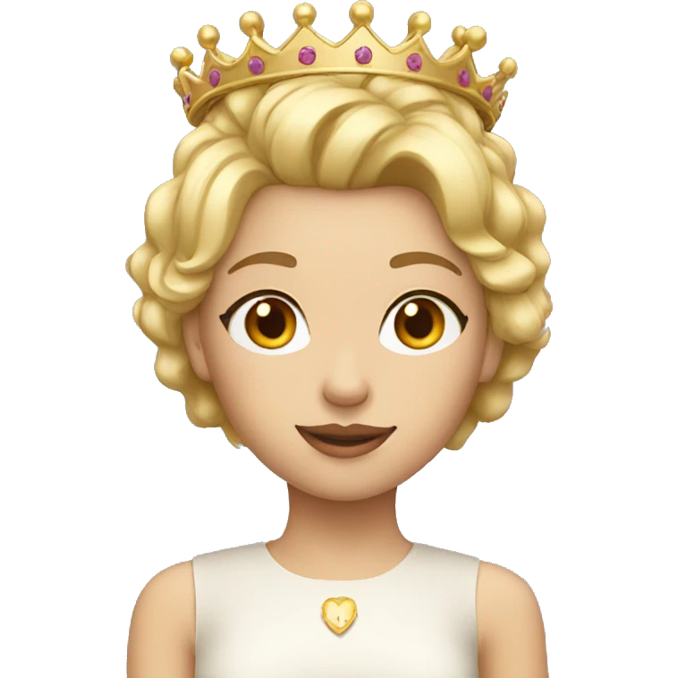 Blonde girl with short hair and a crown  emoji