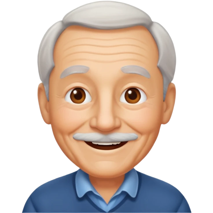 Happy Grandpa face 3d emoji