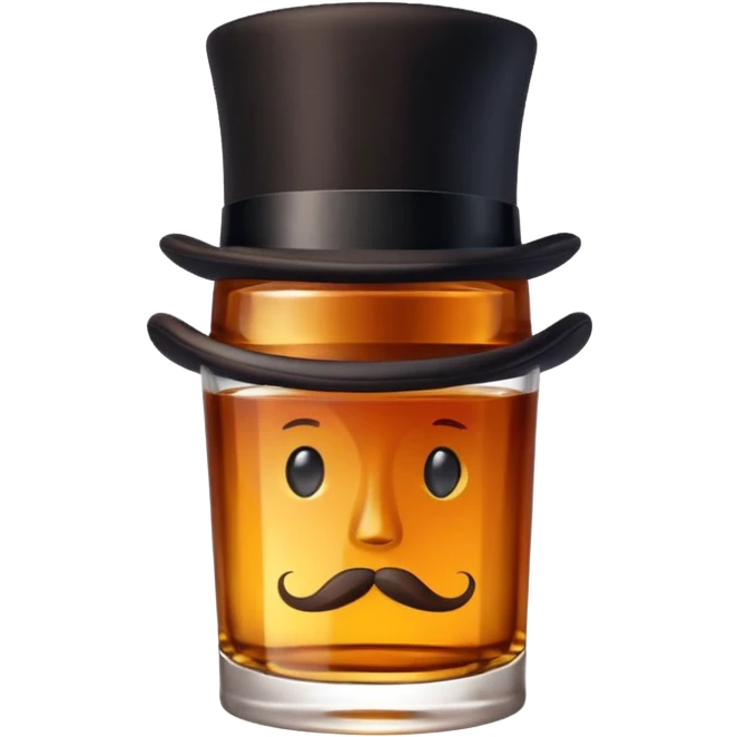 Bottle of whiskey in a top hat emoji