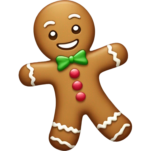 cute beige and light brown gingerbread man emoji