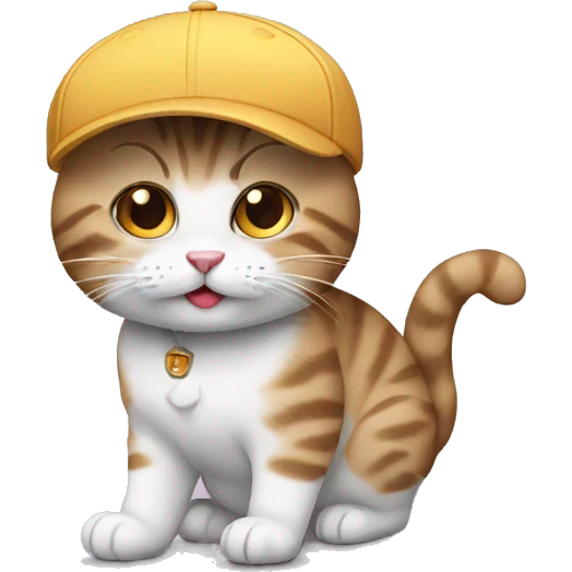Cat wear shoes and cap emoji
