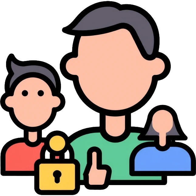 Private group chat with multiple profiles and a lock symbol emoji