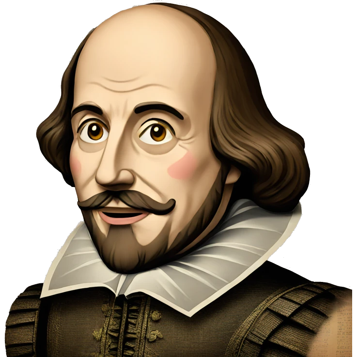 Shakespeare made of newspaper  emoji