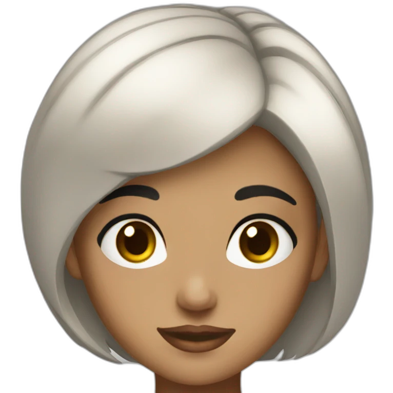 Grander girl short black hair black eyes emoji