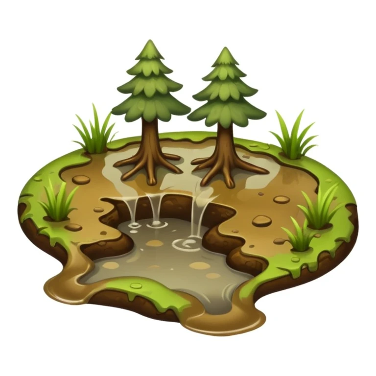 Emoji to be used on my dog’s Instagram highlight. It’s a highlight of my dogs adventures where they run through forests and splash through muds so an emoji of maybe a muddy puddle with forest or swampy elements emoji